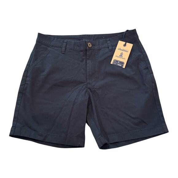 NEW CHUBBIES Men's Navy The Armadas 7" Flat Front Stretch Twill Shorts Size 33 - Picture 4 of 7